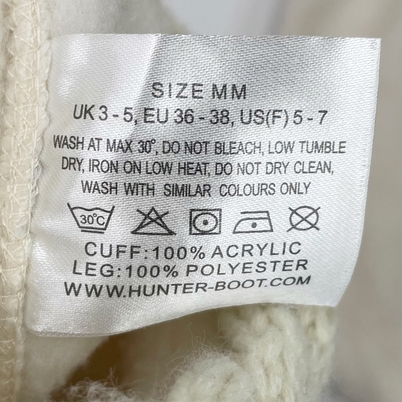 Hunter Slipper Boot Socks Boot Liner White Statement Socks Women’s Medium Sz 5-7 - Picture 3 of 3